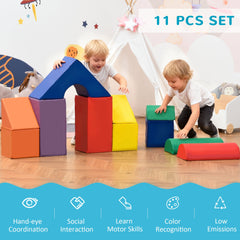 11 Piece Soft Play Blocks Kids Climb and Crawl Gym Toy Foam Building Light Colour