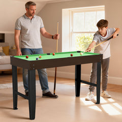 55" Mini Pool Table, Pool Game Billiard Table Set with 2 Cues, 16 Balls, 2 Chalks, Triangle, Brush, Green