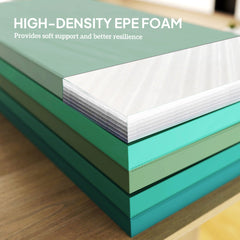 6ft Folding Gymnastics Mat, Thick Exercise Mat with Carry Handles for Yoga Aerobics Fitness Training, Mixed Green