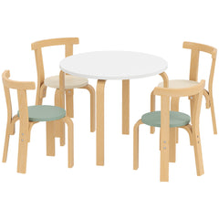 Wooden Kids Table and Chairs Set, Toddler Table and Chairs Set for 3-8 Years, Green