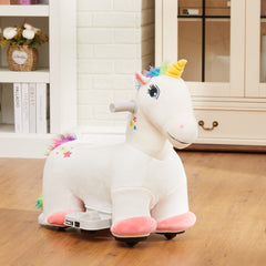 6V Ride on Unicorn, Battery Powered Kids Riding Pony with Music Forward, Aged 18-36 Months, White
