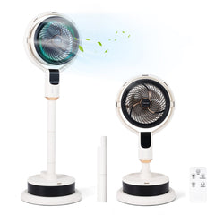 Misting Pedestal Fan Air Circulator with 90° Auto Oscillation Floor Standing Fan with 8 Speeds-White