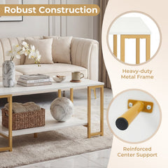 Modern Accent Table with Open Storage Shelf for Apartment and Lounge-White