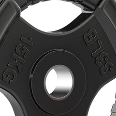 Weight Plates Set, 2-Inch Barbell Weights Set w/Tri-Grips for Home Gym Weightlifting and Strength Training, 2 x 11lbs