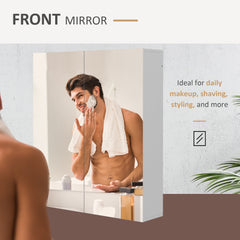 Wall Mounted Mirror Cabinet, Bathroom Medicine Cabinet with Mirror, 2 Doors, Adjustable Shelf and Soft Close Mechanism