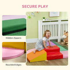 6-Piece Soft Play for 12-36 Months Toddlers to Climb, Crawl, Slide, Blue, Green