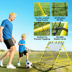 Volleyball Rebounder Net Football Training Aid Kickback Target Play Red
