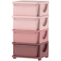 3 Tier Kids Toy Organizer and Storage Bins with 3 Plastic Drawers, Blue