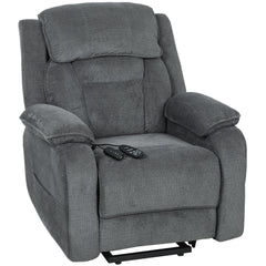 Power Recliner Chair with Massage, Electric Lift Chair for Elderly with Side Pockets, 2 Memory Positions, Remote, Brown