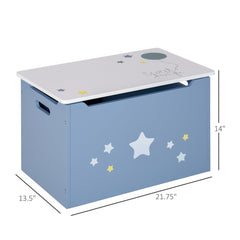 Kids Toy Storage Box, Organizer Chest with Gas Stay Bar Seating Bench, Blue