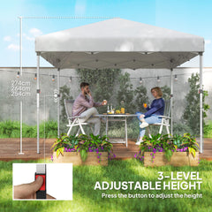 10' x 10' Pop Up Canopy with Sidewalls, Roller Bag, Height Adjustable Instant Tent for Outdoor, Garden, Patio, Black
