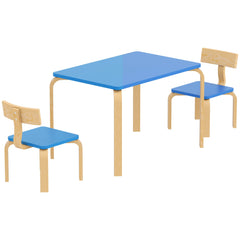 Kids Table and 2 Chair Set, Children Multi-Activity Furniture Set for Playing, Learning, Eating, Craft, Blue