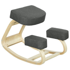 Ergonomic Kneeling Chair, Wood Kneel Stool with Thick Pads, Desk Knee Chair, Improve Posture, Black