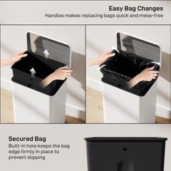 Garbage Bin, Soft-Close Trash Can with Foot Pedal, 5 Gallon (20 L) Garbage Can with Removable Inner Bucket, Matte Black