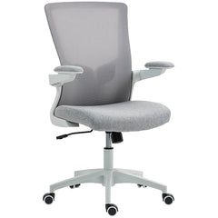 Ergonomic Office Chair, Swivel Desk Chair with Adjustable Lumbar Support, Headrest and Height, Flip-up Armrests, Beige