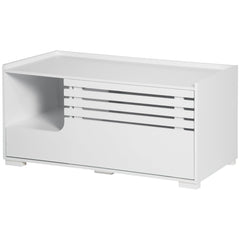 Hidden Cat Litter Box Furniture, Cat Litter Box Enclosure with Storage Compartments and Side Table Function, White