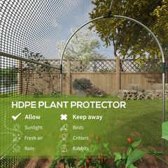 Galvanized Steel Crop Cage, Plant Protection Tent with Zippered Door, 4' x 4', Black