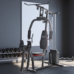 Home Gym Weights Machine, Multi Gym Lat Pulldown and Leg Workout Equipment with 99lbs Weight Stack