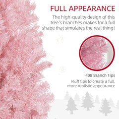 4FT Artificial Christmas Tree Holiday Xmas Holiday Pencil Tree Decoration with Automatic Open for Home Party, Pink