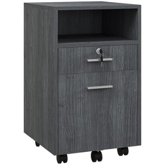 2 Drawer Filing Cabinet with Lock, Vertical File Cabinet with Wheels, Mobile Office Cabinet for A4, Letter Size, White