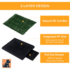 Dog Grass Pad with Tray, Artificial Grass for Dogs, Doggy Bathroom Toilet Potty Tray Indoor Outdoor Puppy Potty Training (51 x 63 CM)