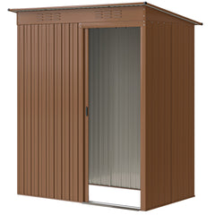 5.2' x 3.5' Outdoor Storage Shed, Easy to Assemble Metal Garden Shed, for Backyard, Lawn, Patio, Dark Grey