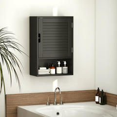Bathroom Cabinet, Wall Mounted Storage Cabinet with Adjustable Shelves, 40 x 20 x 60 cm, Black