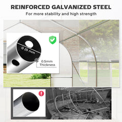 20x10x7ft Walk-in Steeple Greenhouse Outdoor Backyard Plant Seed Growth Shed Tunnel Warm House with 2 Anchor Way Green