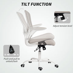 Ergonomic Mesh Office Chair with 4D Lumbar Support, Swivel Desk Chair with Flip-up Armrests, Tilt Function, Black