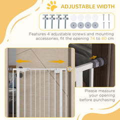41" Easy Open Indoor Dog Gates for Doorways, House, Stair - Black