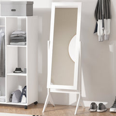 Full Length Mirror, Free Standing Full Body Mirror with Rectangular Frame, Adjustable Angle for Dressing Room, Bedroom, Living Room, Dark Brown