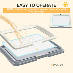 18" x 13" Pee Pad Holder, Dog Potty Tray for Indoor Outdoor, Easy to Clean Dog Training Toilet Pee Pad Tray, Grey
