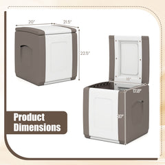 Outdoor Deck Box with Lid for Packages and Garden-Beige