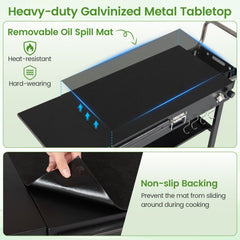 Outdoor Grill Cart, Foldable Grilling Table for Blackstone Griddle with 31” x 17” Tabletop