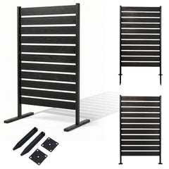 Outdoor Privacy Screen Fence for Backyard Pool Lawn-Black