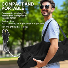 2 Pack Folding Camping Chairs, High Back Folding Chairs w/ Cup Holder, Padded Camping Chairs for Outdoor Events, Cream