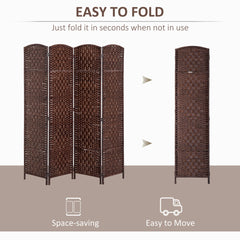 6ft Folding Room Divider, 3 Panel Wall Partition with Wooden Frame for Bedroom, Home Office, Natural
