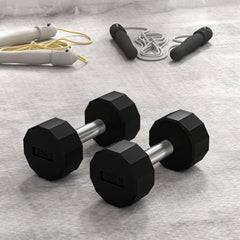 2 x 10lbs Dumbbells Set with Non-Slip Grip, Rubber Covered Weights for Men Women Home Gym Workout