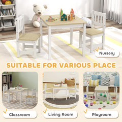 Kids Table and Chairs Set, Toddler Table and 2 Chair Set for Activity, Art, Craft, Reading, Learning, Grey