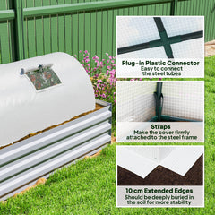 Portable Mini Greenhouse, Tunnel Growing Tent with 5 Mesh Windows and Steel Frame, 7' x 3' x 2', Green