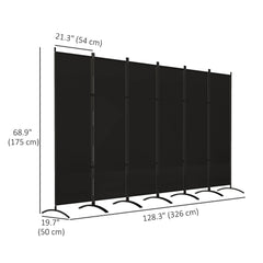 6 Panel Folding Room Divider, UV30+ Privacy Screen, Indoor Outdoor Privacy Panel with Stable Base, Beige