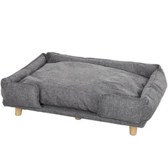 Washable Dog Sofa for Large Dogs, Elevated Pet Couch with Anti-slip Foot Pads, Dark Grey