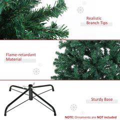 6ft Christmas Tree Unlit Artificial Spruce Full Tree with Solid Metal Stand