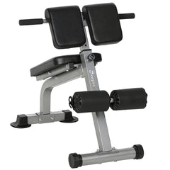 Roman Chair Back Extension Machine, Height Adjustable Hyperextension Bench, 38" x 26.8" x 27.2–43.3", Silver Tone