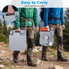 Portable Camping Toilet Porta Potty with Level Indicator and 22 L Detachable Waste Tank-Gray