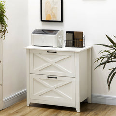 Vertical File Cabinet with Hanging Bars for A4 Size for Home Office, 29.9"x 19.7"x 30.3", White