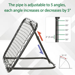 Soccer Rebounder Net, 3' x 3', Angle Adjustable Baseball Rebounder Net Training Equipment Aid with Quick Folding Design for Teens & Adults, Kickback Target Goal Play