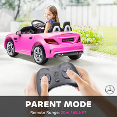 12V Ride On Car with Parent Remote Control Two Motors Music Lights Suspension Wheels for 3-6 Years Pink