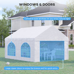 16.5' x 13' Outdoor Tents for Parties, Event Tent with Sides, 4 Windows and 2 Doors, White