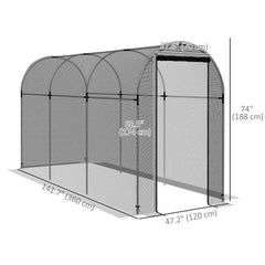 Galvanized Steel Crop Cage, Plant Protection Tent with Zippered Door, 4' x 4', Black